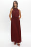 Entangled Backless Halter Maxi Dress Cherry