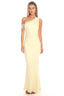 Lemon Grove One Shoulder Lace Trim Maxi Dress Butter