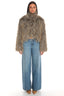 Wild Rumour Faux Fur Cropped Jacket Olive