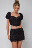 Cielito Embellished Crop Top Black