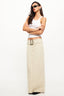 LIONESS Uma Denim Midi Skirt Ecru