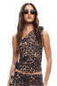 LIONESS Rendezvous One Shoulder Top Leopard