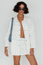 With The Band Accent Stitch Mini Skirt White