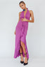Zaphirah Halterneck Ruffle Dress Magenta