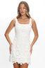 Karrla Crochet Lace Mini Dress White