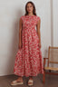 Called Out Gathered Bodice Maxi Dress Floral Red