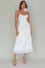 Buona Sera Hem Decoration Midi Dress White