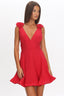 Kalinda Detachable Rose Mini Dress Red