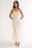Gilded Dream Chiffon Hem Maxi Dress Sequin Oyster