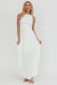 Dalayla Sleeveless Ruched Maxi Dress White