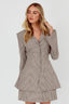 Jozie Back Tie Jacket Plaid Brown