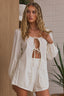Kerissa Tie Front Long Sleeve Top Eggshell