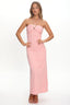 Letisha Textured Halter Maxi Dress Pink