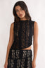 Eleesa Asymmetric Hem Top Lace Black