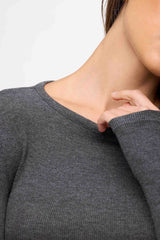 Slinky Rib Long Sleeve Shirt | Heather Jet