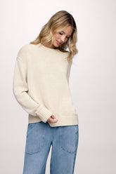 Cotton Crew Sweater | Heather Oat
