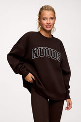 nuuds Varsity Oversized Crew | Espresso