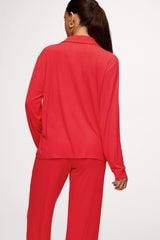 Button Front Pajama Set | Chili