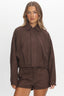 Off the Cuff Cropped Utility Jacket Chocolate
