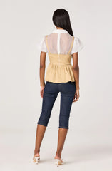 Inixyf Carrington Mixed Media Layered Peplum Top