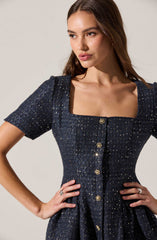 Lbruh Janel Tweed Mini Skater Dress