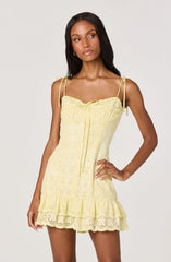 Inixyf Kelley Eyelet Tie-Strap Mini Dress
