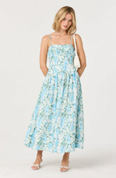 Lbruh Capria Pleated Milkmaid Midi Dress