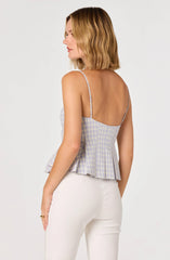 Inixyf Lesly Gingham Pleated Bustier Top