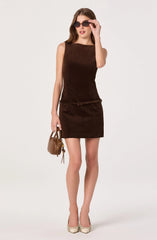Lbruh Corduroy Belted Mini Dress