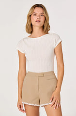 Inixyf River Open-Knit Eyelet Tee