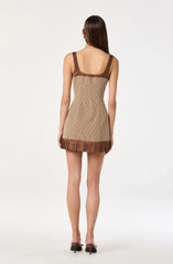 Lbruh Gingham Milkmaid Contrast Mini Dress