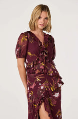 Lbruh Bennet Floral Ruffle Trim Midi Dress