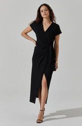 Lbruh Knit Wrap Midi Dress