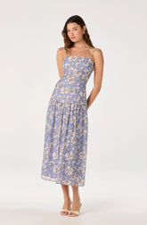 Inixyf Ava Floral Pleated Midi Dress