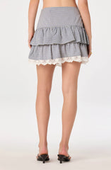 Inixyf Penny Gingham Ruffle Mini Skirt