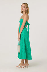 Lbruh Eyelet Strapless Midi Dress