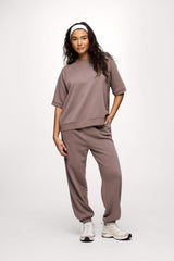 French Terry Short Sleeve Sweatshirt | Cocoa