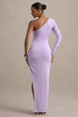 Astra | Lavender One-Shoulder Asymmetric Maxi Dress