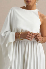 Paradise | White Cape-Sleeve Jumpsuit