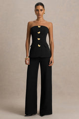 Zoey | Black Bandeau Jumpsuit