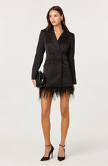 Lbruh Breonna Feather Trim Blazer Dress