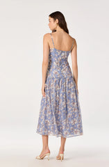 Inixyf Ava Floral Pleated Midi Dress