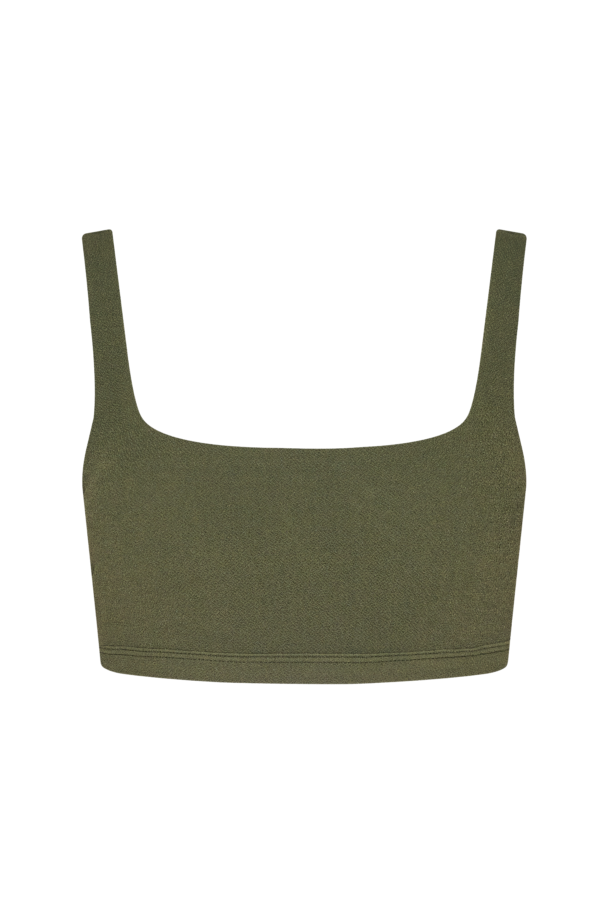 Square Neck Bikini Top | Crispy Darkest Olive