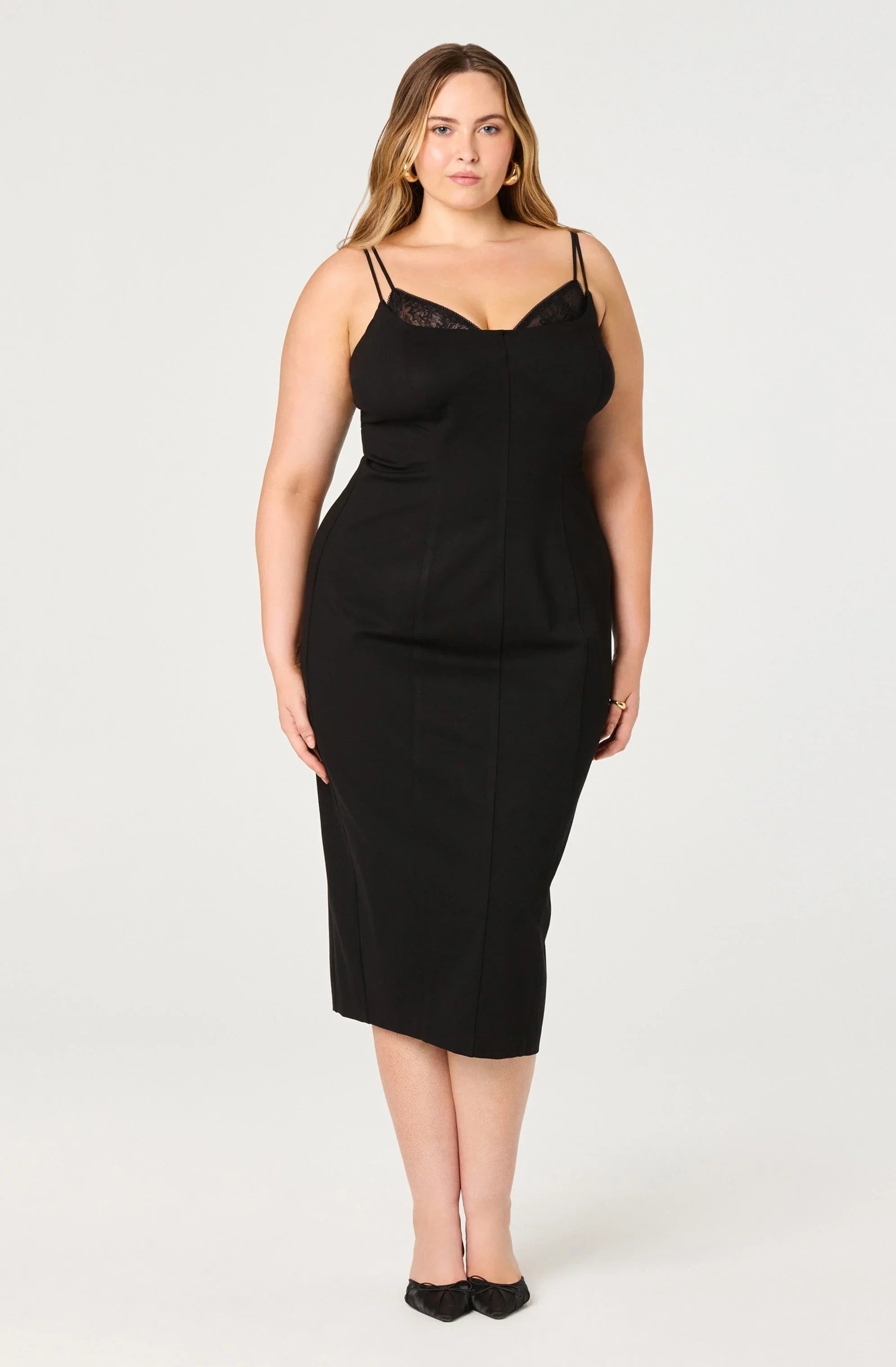 Lbruh Allura Peekaboo Lace Midi Dress