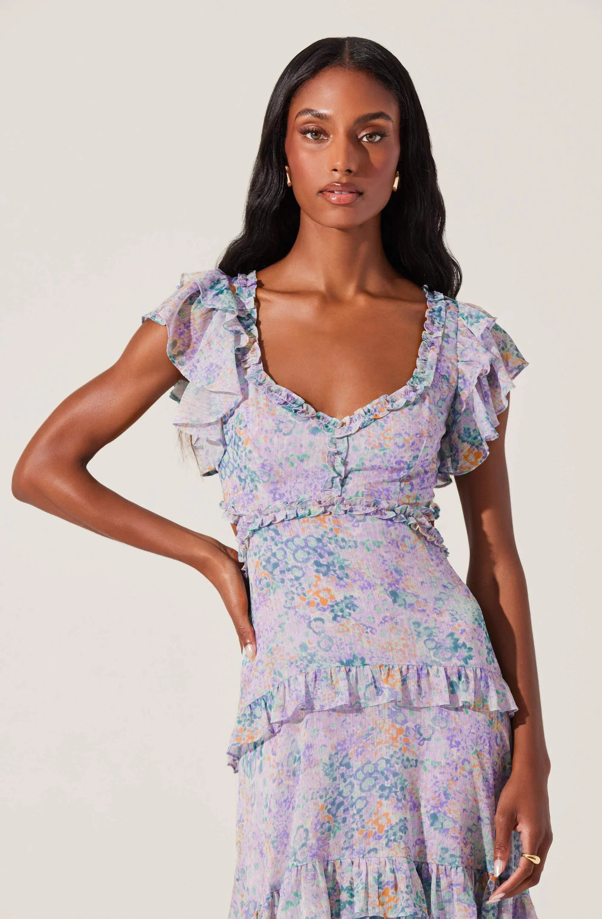 Lbruh Mable Floral Tiered Ruffle Maxi Dress
