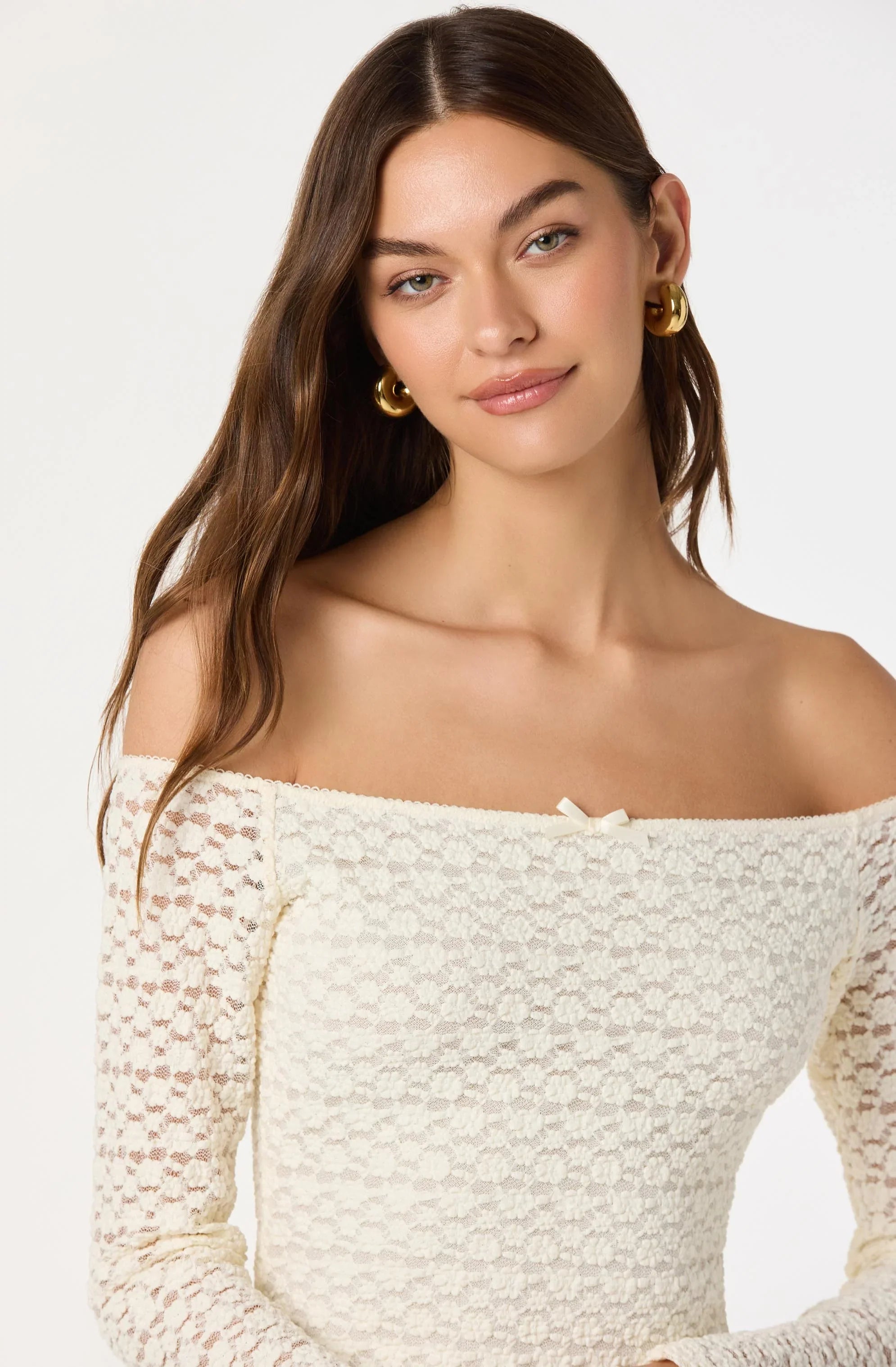 Lbruh Off Shoulder Mixed Media Dress