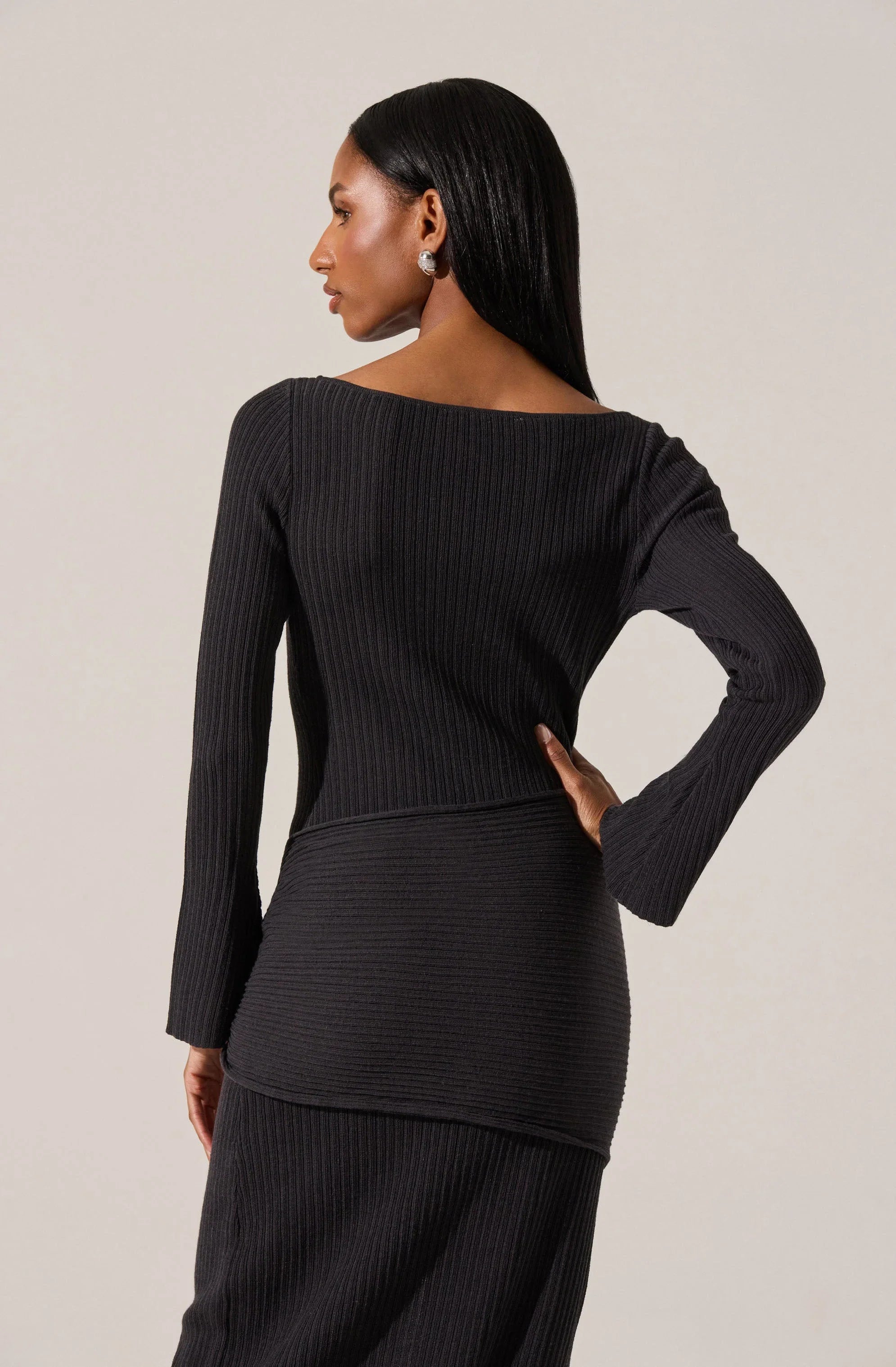 Lbruh Arwyn Ribbed Layered Midi Sweater Dress