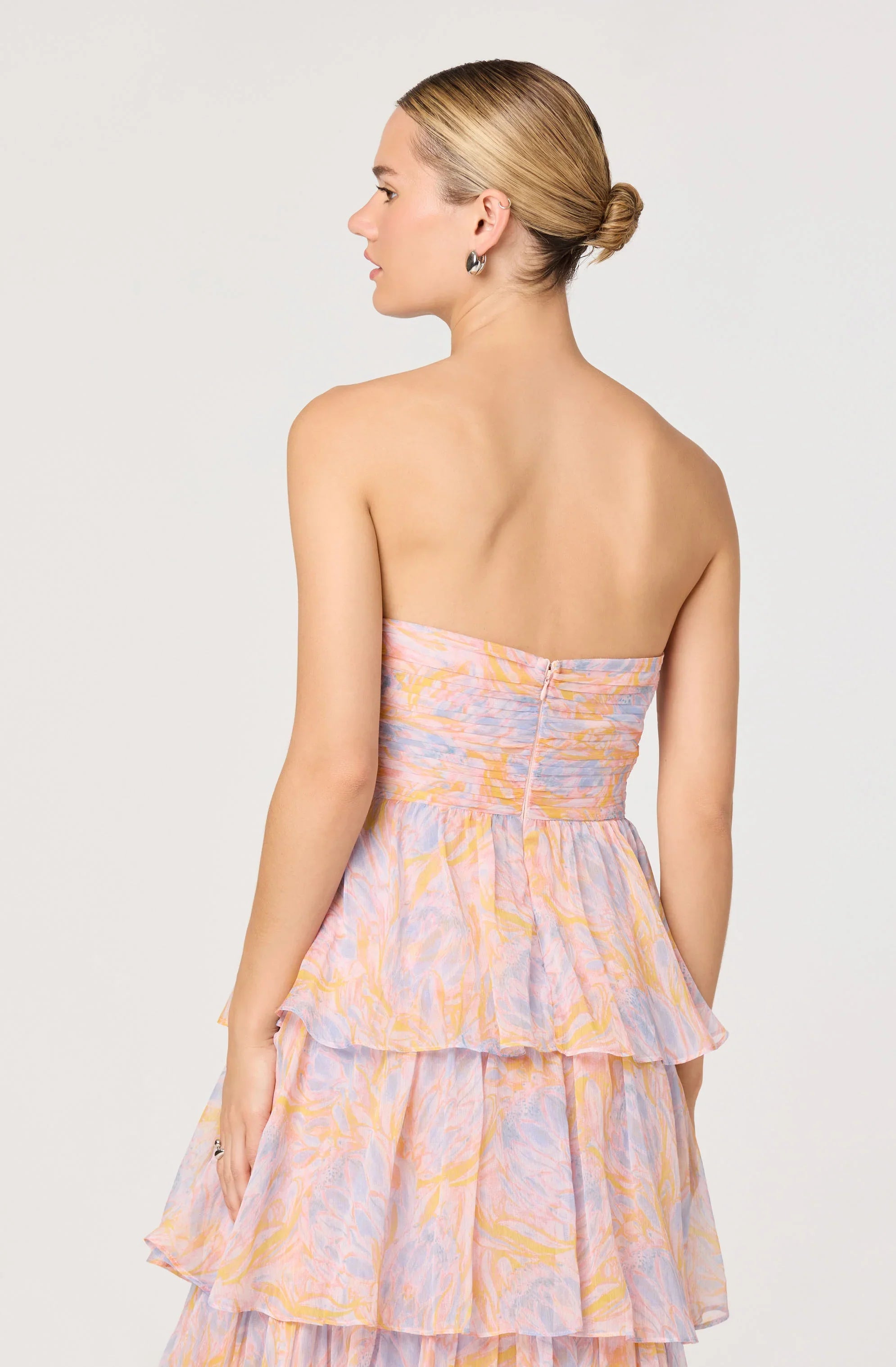 Lbruh Anisha Strapless Tiered Ruffle Maxi Dress