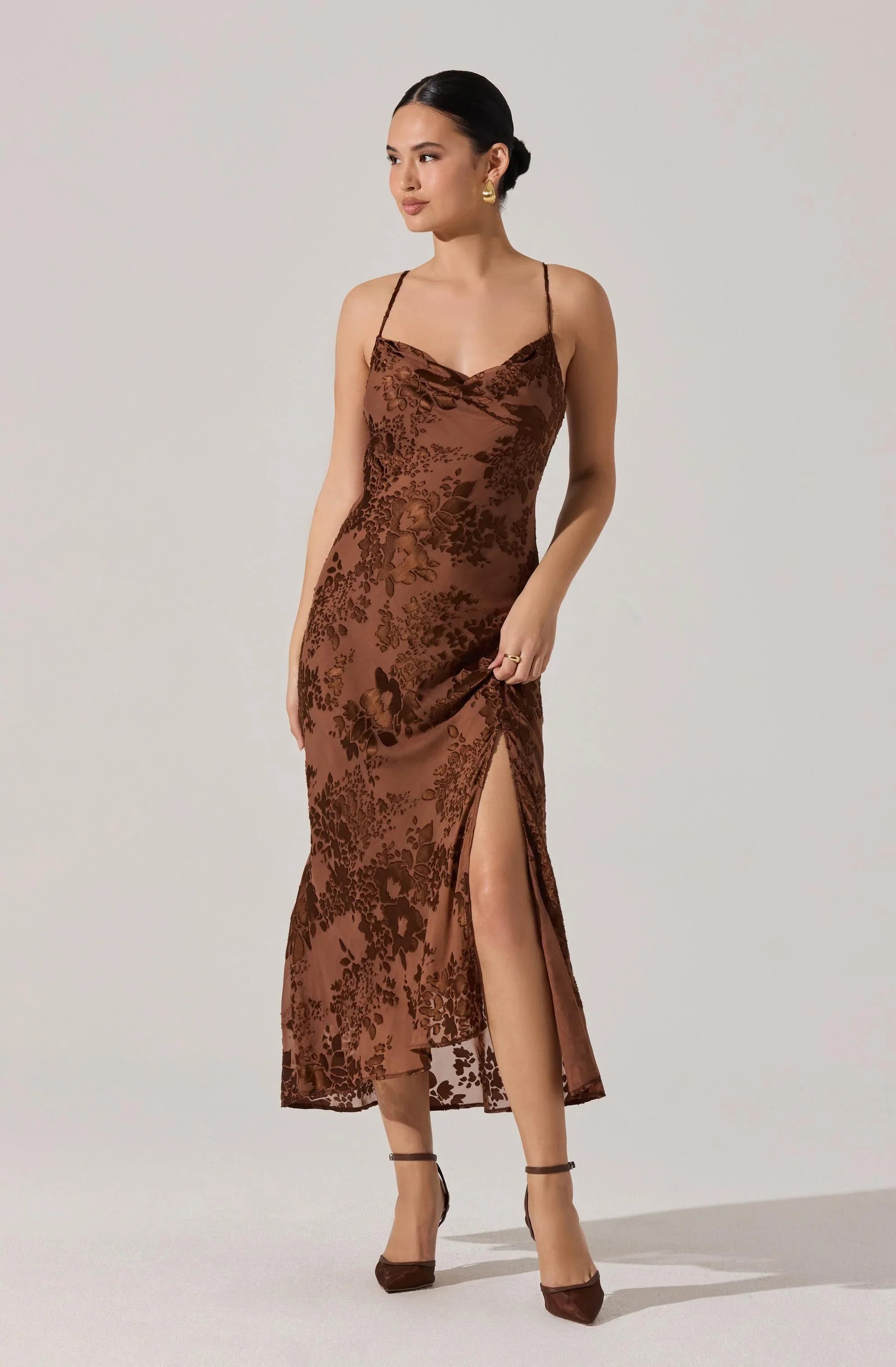 Lbruh Gaia Floral Burnout Midi Dress