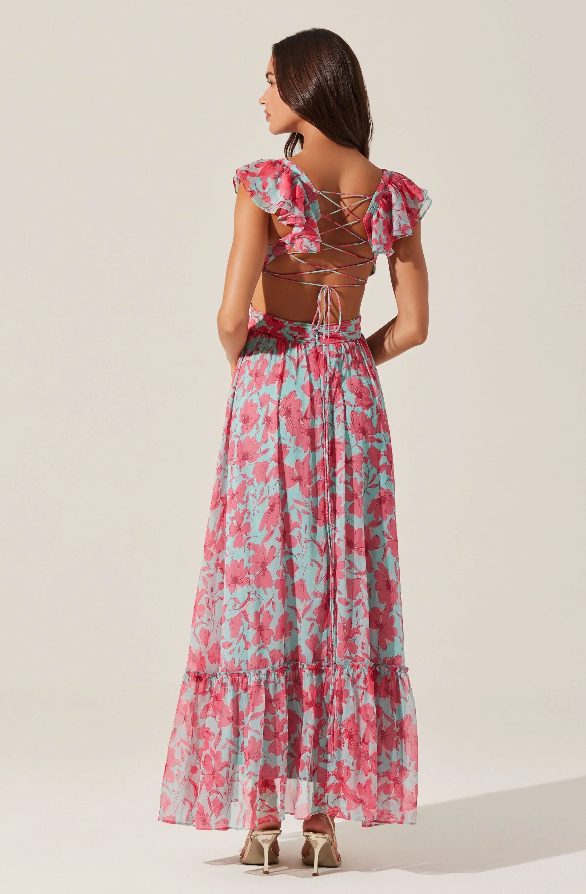 Lbruh Primrose Floral Strappy Back Maxi Dress